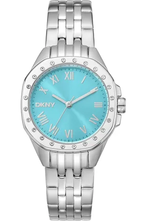 DKNY Akcesoria, Kobieta, Szary, ONE SIZE, Elegancki Zegarek Analogowy z Deployant Clasp