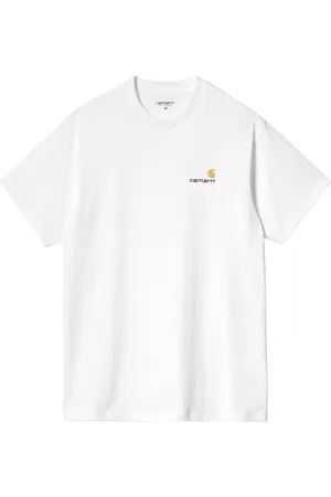 Carhartt Koszulki, Mężczyzna, Biały, S, Bawełna, Biała Bawełniana Koszulka z Logo