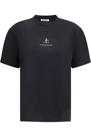 Premiata Koszulki, Kobieta, Czarny, S, Monogram Logo Bawełniany T-shirt