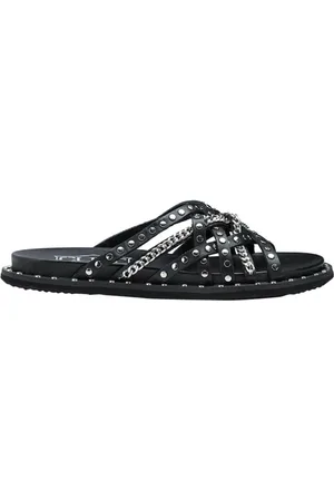 Cult Buty, Kobieta, Czarny, 37 EU, Czarne skórzane damskie sandały