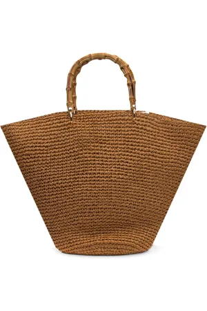 Chica London Torebki, Kobieta, brązowy, ONE SIZE, Bambus, Torba Maxi z Bambusowymi Uchwytami Brązowa