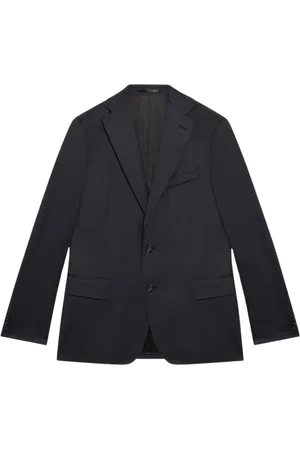 Brooks Brothers Garnitury, Mężczyzna, Szary, L, Wełna, Klasyczny blezer z czystej wełny