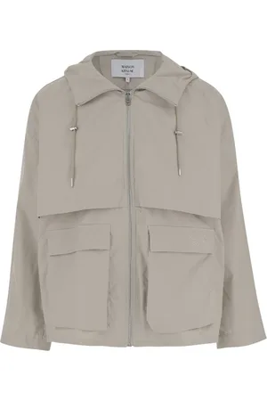 Maison Kitsuné Kurtki, Mężczyzna, Beżowy, XL, Bawełna, Kurtka przeciwdeszczowa z mieszanki bawełny