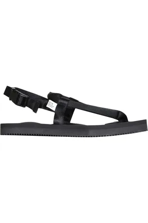 SUICOKE Buty, Kobieta, Czarny, 36 EU, Nylon, Czarne sandały z nylonu z paskiem z tyłu
