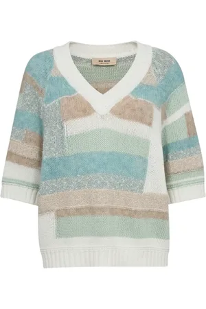 Mos Mosh Swetry, Kobieta, Wielobarwność, S, Bawełna, Sweter Patch Knit Surf Spray
