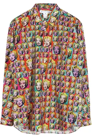 Comme des Garçons Koszule, Mężczyzna, Wielobarwność, M, Pomarańczowa Koszula z Długim Rękawem z Grafiką