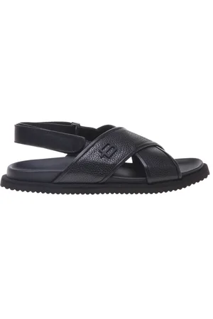 BALDININI Buty, Mężczyzna, Czarny, 44 EU, Sandal in tumbled and leather