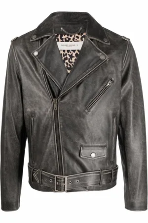 Golden Goose Kurtki, Mężczyzna, Czarny, M, Czarna Kurtka Skórzana Odzież Styl Ss 25