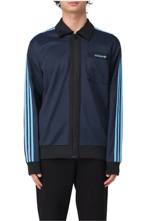 adidas Bluzy, Mężczyzna, Niebieski, L, Retro Niebieski Track Top Bluza