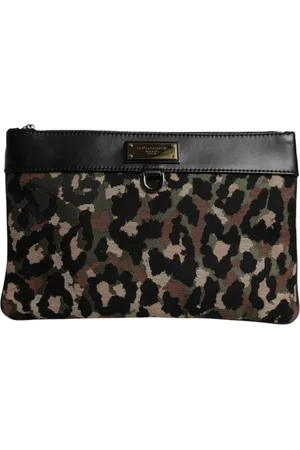 Dolce & Gabbana Torebki, Mężczyzna, Wielobarwność, ONE SIZE, Torba na ramię z logo w panterkę i żakardem