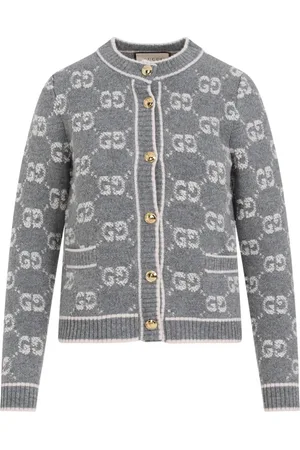 Gucci Swetry, Kobieta, Szary, M, Szary Sweter z Logo GG