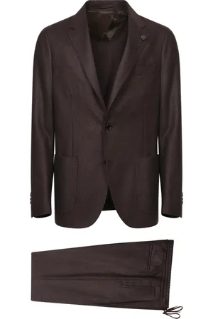 LARDINI Garnitury, Mężczyzna, brązowy, S, Brązowy Garnitur Elegancki Styl