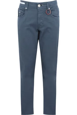 sartoria tramarossa Jeansy, Mężczyzna, Niebieski, W31, Bawełna, Niebieskie Jeansyy Dopasowany Fason Stylowy Wygląd