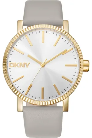 DKNY Akcesoria, Kobieta, Szary, ONE SIZE, Elegancki Zegarek Analogowy z Logo