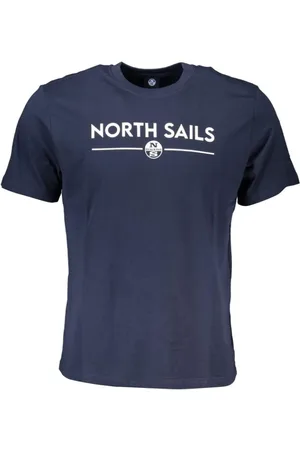 North Sails Koszulki, Mężczyzna, Niebieski, XL, Bawełna, Niebieski Bawełna Druk Logo T-shirt