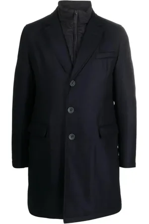 HERNO Płaszcze, Mężczyzna, Niebieski, M, Kaszmir, Granatowy Fairytale Coat