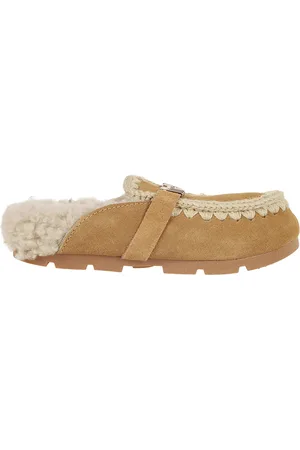 Mou Buty, Kobieta, brązowy, 37 EU, Brązowe Kapcie z Owczej Skóry Wygoda Styl