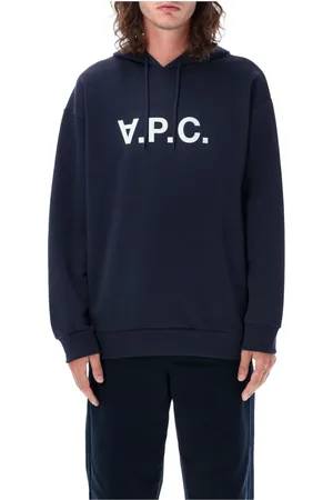 A.P.C. Bluzy, Mężczyzna, Niebieski, M, Bawełna, Granatowa dzianinowa bluza z kapturem Milo