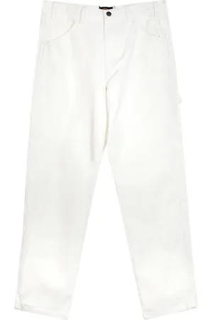 Dickies Spodnie, Mężczyzna, Biały, W33, Białe Spodnie Stolarskie Potrójne Szwy