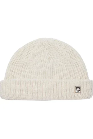 Obey Akcesoria, Mężczyzna, Biały, ONE SIZE, Ryflowany Beanie Czapka Niebielona