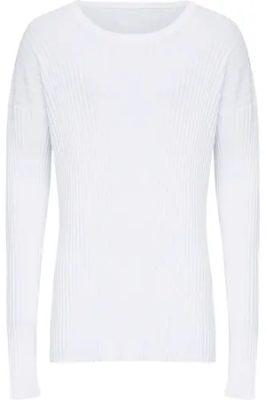 Maison Margiela Swetry, Kobieta, Biały, M, Biała Crewneck Sweter