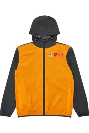 Comme des Garçons Kurtki, Mężczyzna, Pomarańczowy, L, Nylon, Wodoodporna Pomarańczowa/Czarna Kurtka z Zamkiem