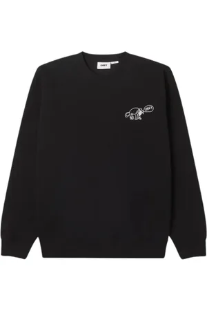 Obey Bluzy, Mężczyzna, Czarny, S, Bluza z Kapturem z Nadrukiem, Regular Fit