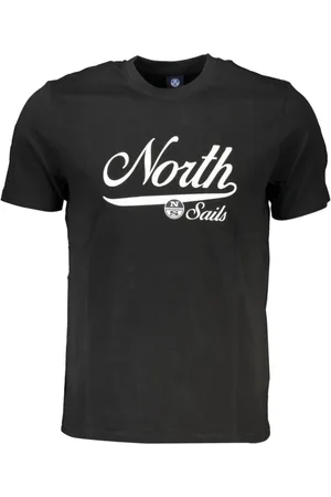North Sails Koszulki, Mężczyzna, Czarny, S, Bawełna, Czarna Bawełna Druk Logo T-shirt