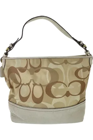 Coach Pre-owned, Kobieta, Beżowy, ONE SIZE, Skóra, Pre-owned Canvas handbags