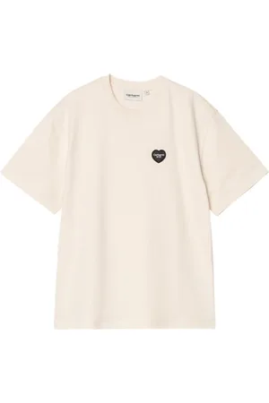 Carhartt Koszulki, Kobieta, Beżowy, L, T-shirt z naszywką serca Ingo
