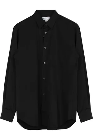 Comme des Garçons Koszule, Mężczyzna, Czarny, L, Czarna Bawełniana Koszula z Długim Rękawem