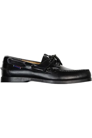 SEBAGO Buty, Kobieta, Czarny, 37 EU, Ręcznie Robione Czarne Buty Żeglarskie z Skóry