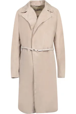 HERNO Płaszcze, Kobieta, Beżowy, S, Zamsz, Beżowy płaszcz Duster Coat