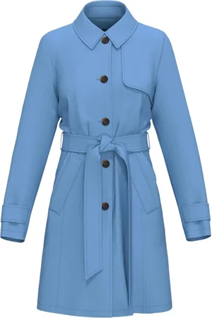 MARELLA Płaszcze, Kobieta, Niebieski, L, Wiosenny Trench Coat