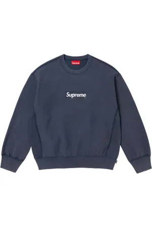 Supreme Bluzy, Mężczyzna, Niebieski, L, Navy Box Logo Crewneck Ss 25