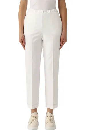 Max Mara Spodnie, Kobieta, Biały, M, Bawełna, Białe Spodnie Elegancki Letni Styl