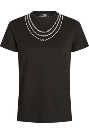 Karl Lagerfeld Koszulki, Kobieta, Czarny, XS, T-shirt z krótkim rękawem