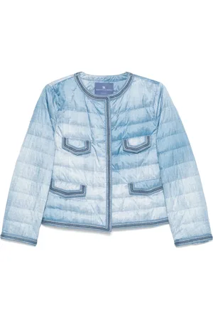 ERMANNO SCERVINO Kurtki, Kobieta, Niebieski, M, Poliester, Kurtka pikowana