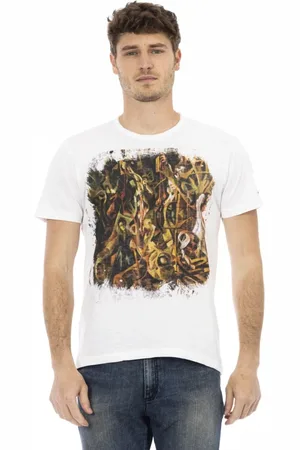Trussardi Koszulki, Mężczyzna, Biały, M, Casual T-shirt z Okrągłym Dekoltem