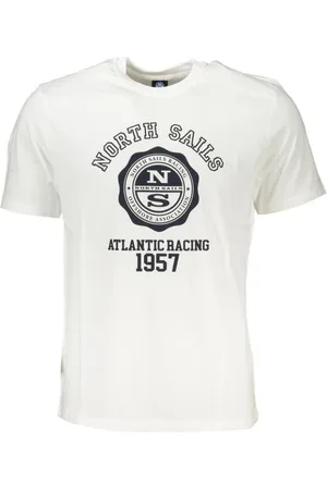 North Sails Koszulki, Mężczyzna, Biały, L, Bawełniany T-shirt z nadrukiem logo