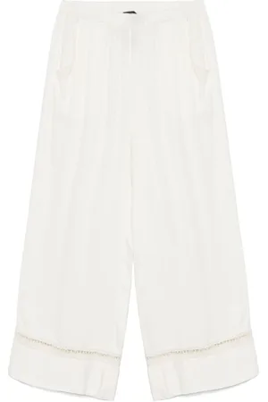 Emporio Armani Spodnie, Kobieta, Biały, L, Biała odzież Sea z wycięciami