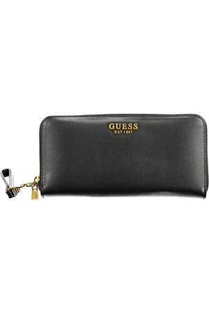 Guess Akcesoria, Kobieta, Czarny, ONE SIZE, Portfel Damski Czarny z Zamykaniem na Zamek