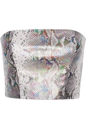 ROTATE Koszulki, Kobieta, Szary, M, Holograficzny Srebrny Top Bandeau