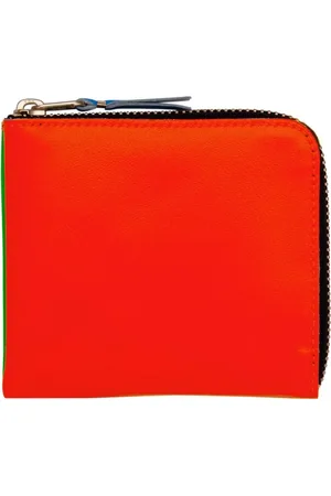 Comme des Garçons Akcesoria, unisex, Pomarańczowy, ONE SIZE, Portfel i Etui na Karty Skórzane Pomarańczowe/Zielone