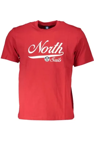 North Sails Koszulki, Mężczyzna, Czerwony, 2XL, Czerwony Bawełniany T-shirt z nadrukiem logo