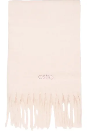 Estro Akcesoria, Kobieta, Beżowy, ONE SIZE, Miękki beżowy szal z frędzlami dla kobiet