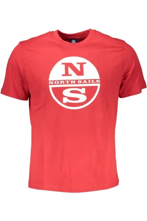 North Sails Koszulki, Mężczyzna, Czerwony, 2XL, Czerwony Bawełniany T-shirt z nadrukiem logo