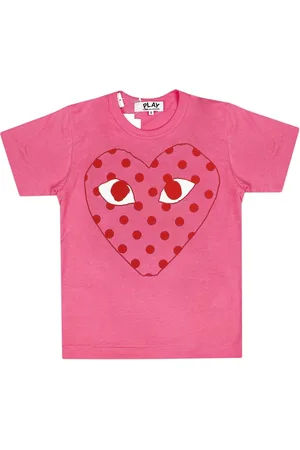 Comme des Garçons Koszulki, Kobieta, Różowy, S, Serce Polka Dot Różowa Koszulka