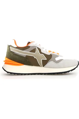 W6YZ Buty, Mężczyzna, Wielobarwność, 41 EU, Zamsz, Zielone Sneakersy z Odważnym Designem