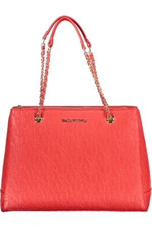 Valentino by Mario Valentino Torebki, Kobieta, Czerwony, ONE SIZE, Len, Czerwona Torba na Ramię z Rączkami na Łańcuszku